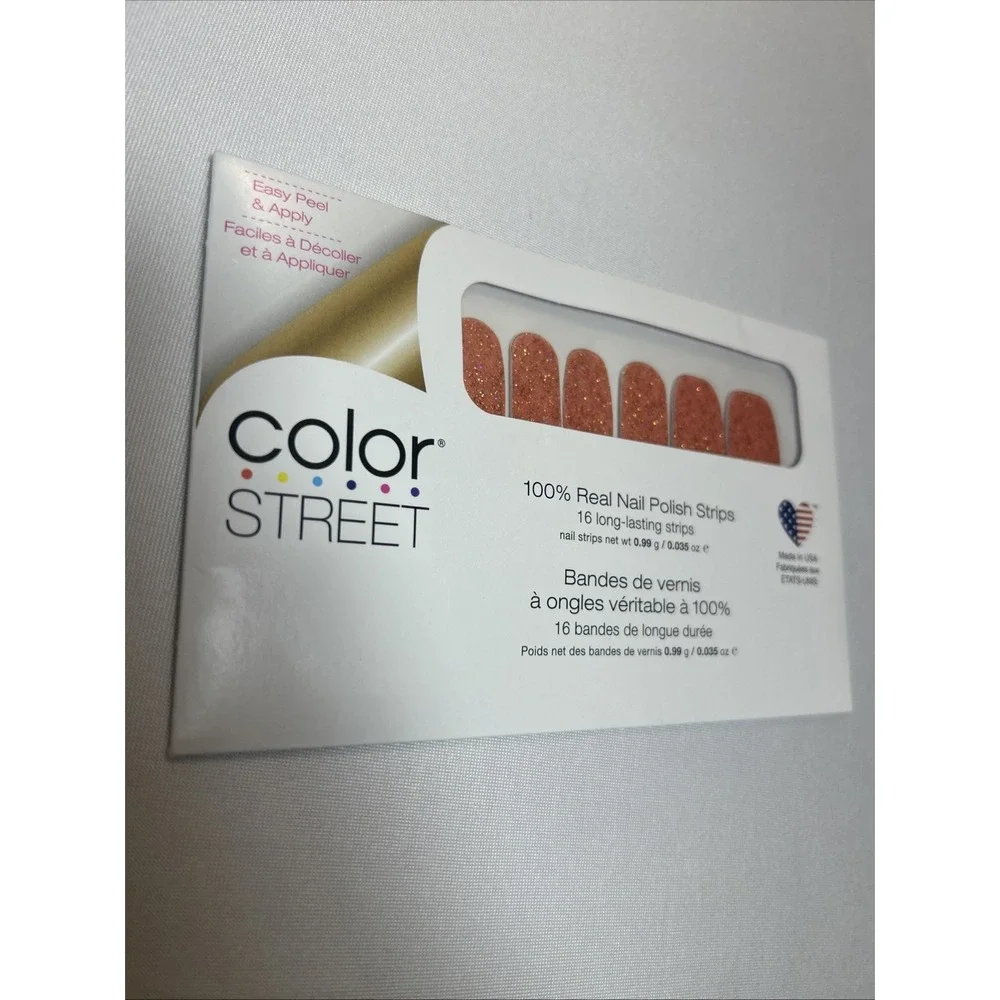 Color Street Nail Polish Strips Seattle Royale Copper Gold Glitter Retired Read